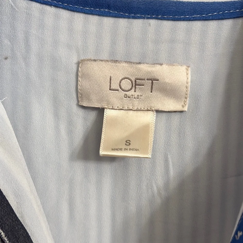 Loft Blue and White Striped Dress - Picture 2 of 2